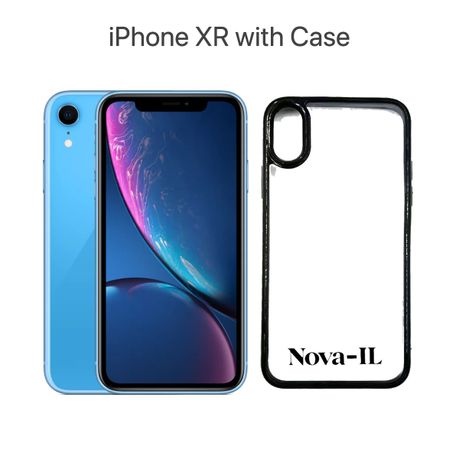 iPhone XR 128GB Certified Pre-Owned- Good Quality + NOVA-IL Case - Black and Blue