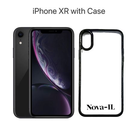iPhone XR 128GB Certified Pre-Owned- Good Quality + NOVA-IL Case - Black and Blue